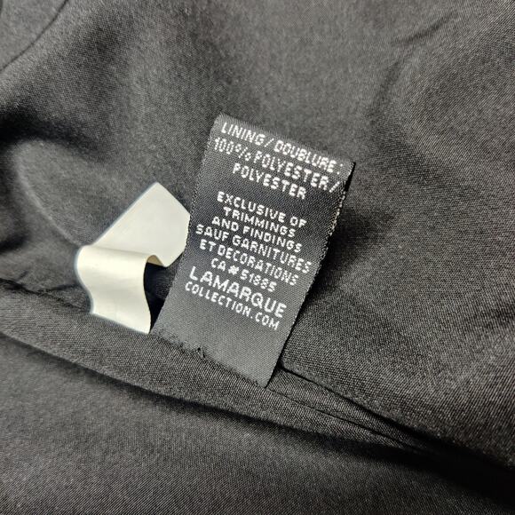 Lamarque Olivia Black Suede Leather Moto Biker Jacket Small Drape front - Picture 10 of 15